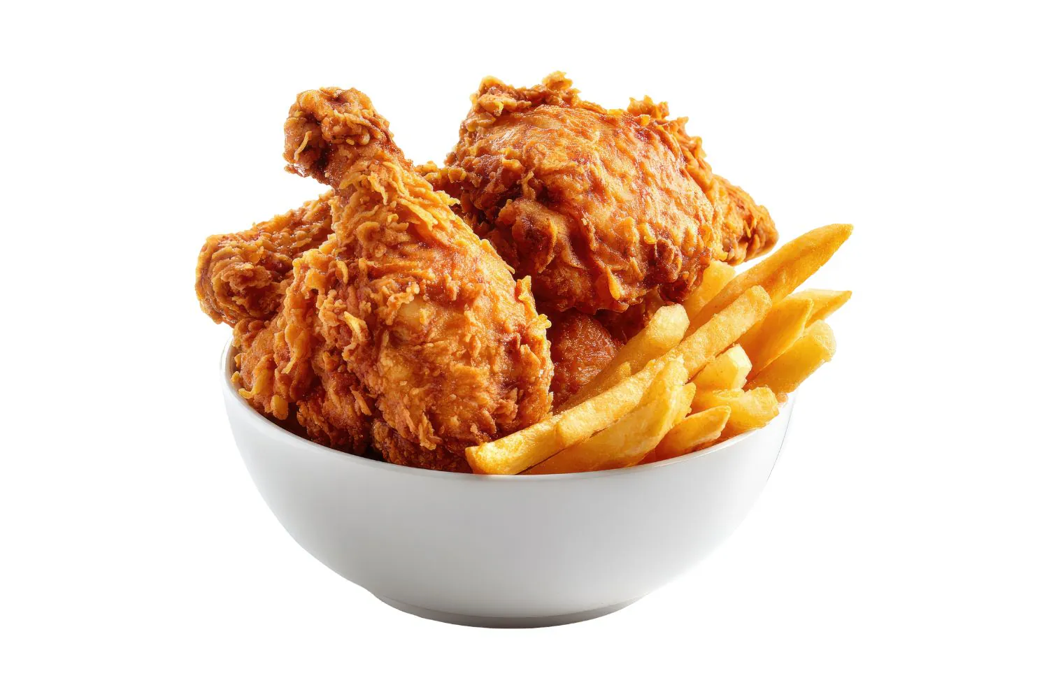 SuperFoody-Asian-Market-Fast-Food-Spot-Fried-Chicken-and-Fries-Arlington Crispy fried chicken with golden french fries at SuperFoody Asian Market, a Fast-Food Spot in Arlington