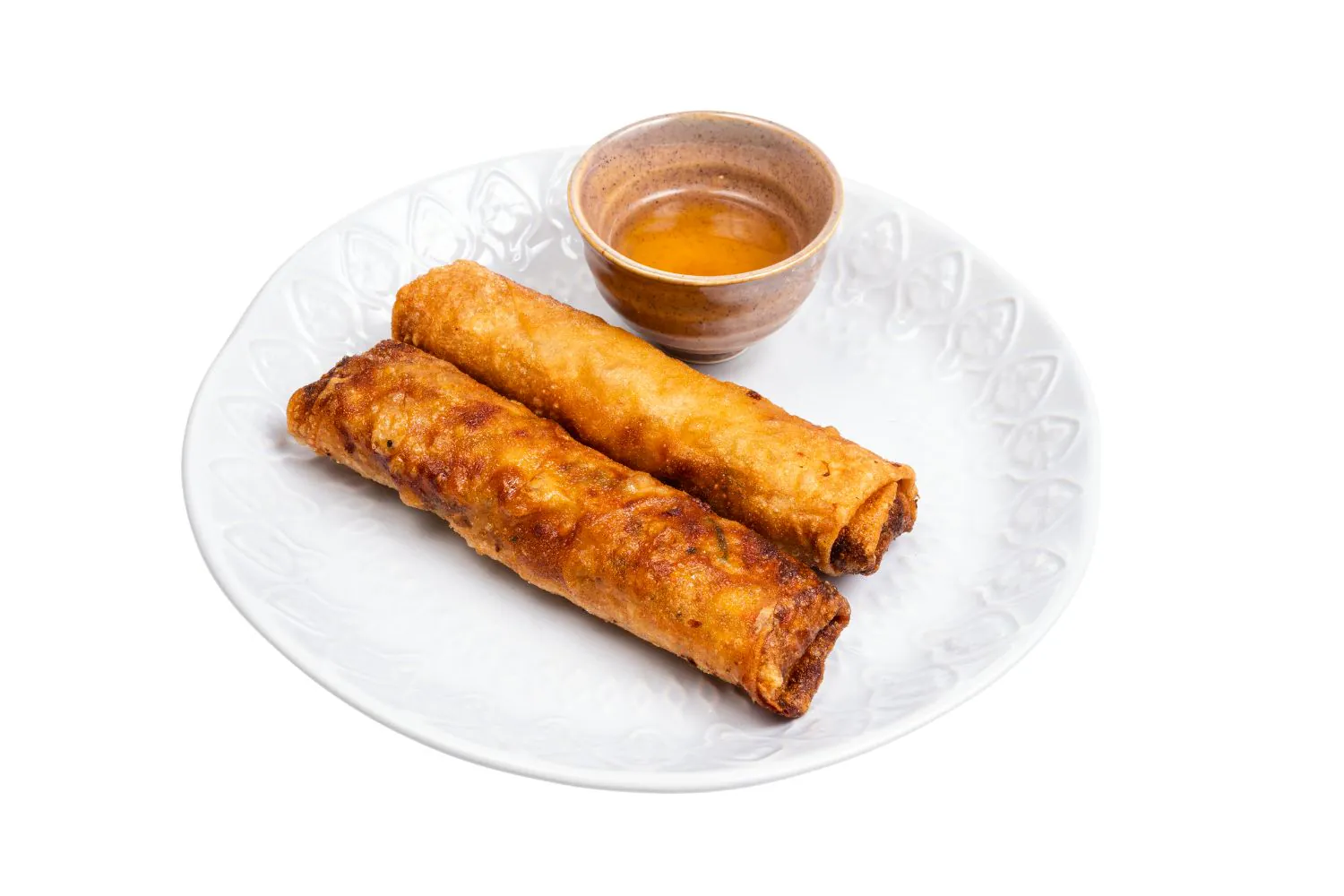 SuperFoody-Asian-Market-Fast-Food-Spot-Crispy-Spring-Rolls-Arlington Deep-fried vegetable and pork rolls with sweet dipping sauce at SuperFoody Asian Market, a Fast-Food Spot in Arlington